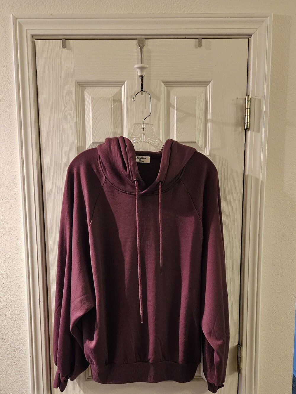 Zenana Outfitters XL Plum Hooded Pullover Sweatshirt